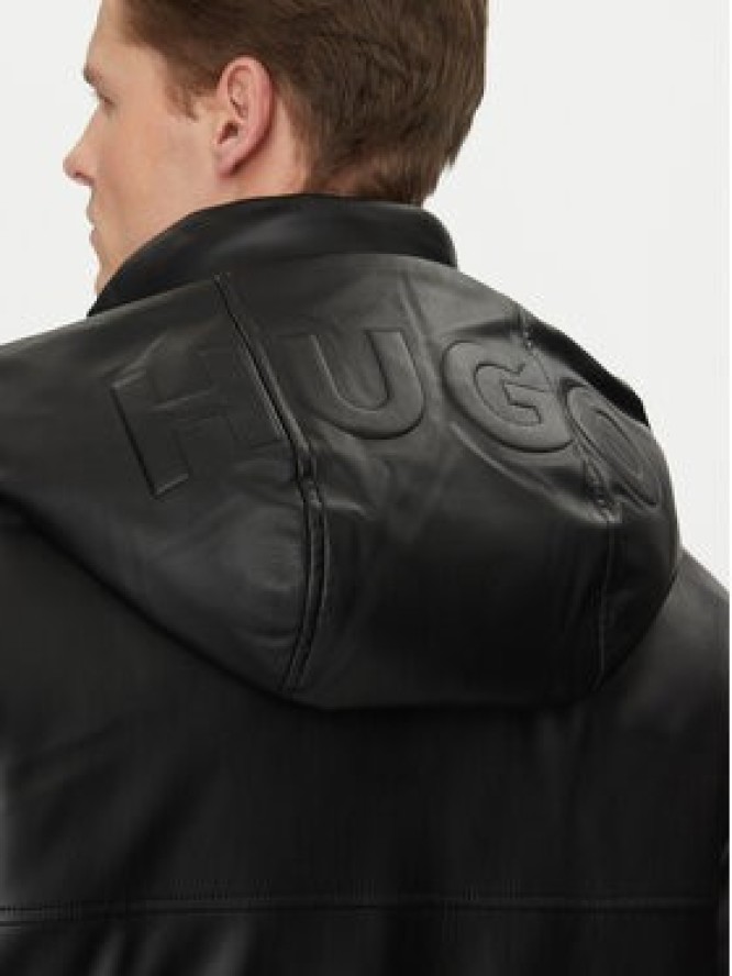 HUGO Kurtka z imitacji skóry Misian2441 50522494 Czarny Relaxed Fit