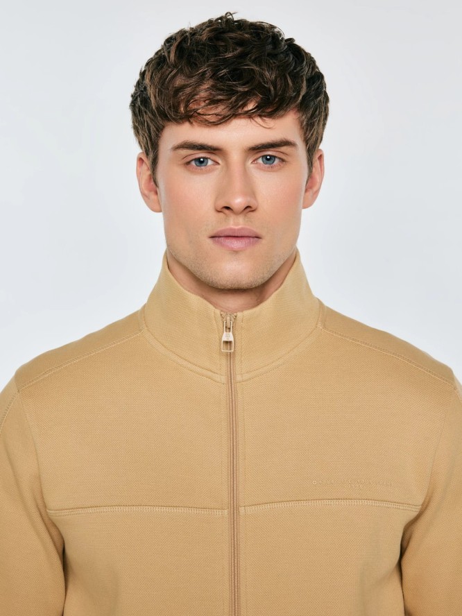 Bluza męska rozpinana ze stójką beżowa Wlador 801