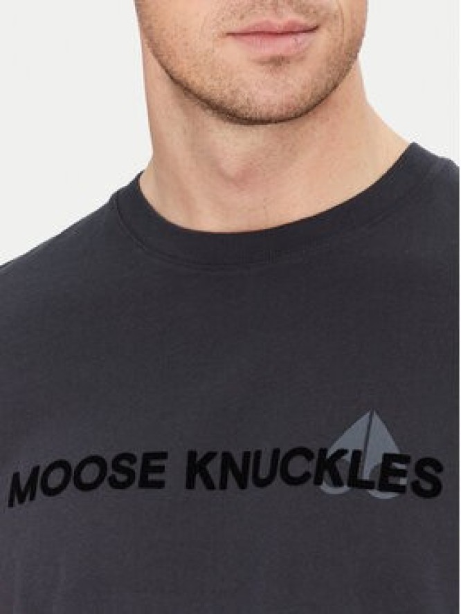 Moose Knuckles T-Shirt Conway M15MT760 Granatowy Regular Fit