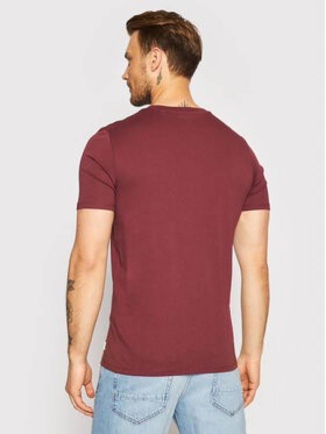 Jack & Jones T-Shirt Organic Basic 12156101 Bordowy Slim Fit