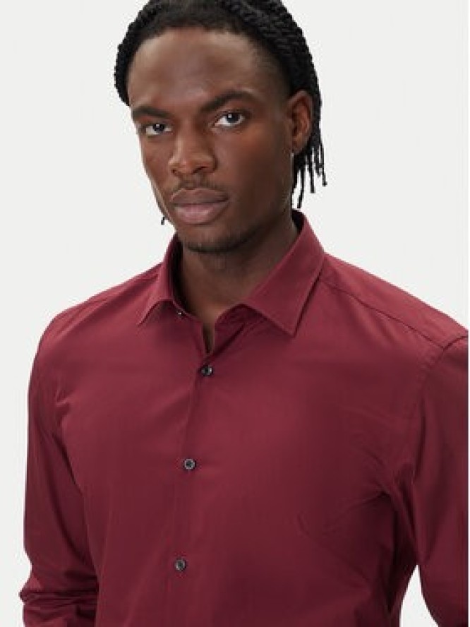 HUGO Koszula Kenno 50289499 Bordowy Slim Fit
