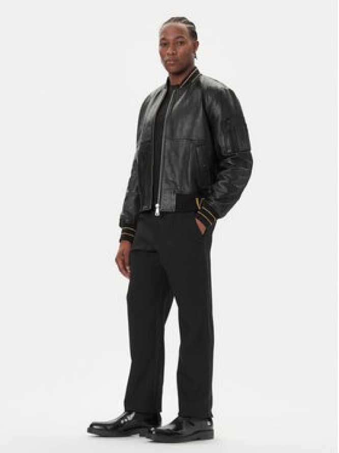 Versace Jeans Couture Kurtka skórzana 79GAVP06 CPPS3 Czarny Regular Fit