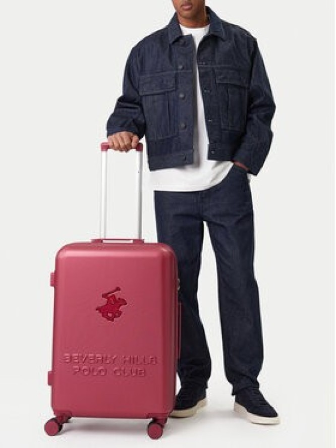 Beverly Hills Polo Club Walizka średnia CEO-BHPC-M-004-08-BURGUNDY Bordowy