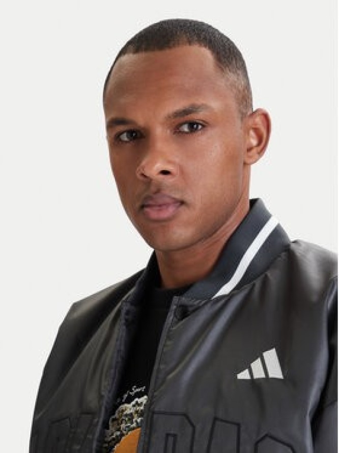 adidas Kurtka bomber Stadium JZ6913 Szary Loose Fit