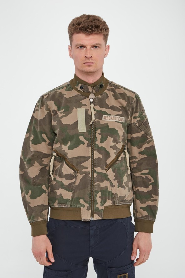 Kurtka męska z wzorem moro AERONAUTICA MILITARE