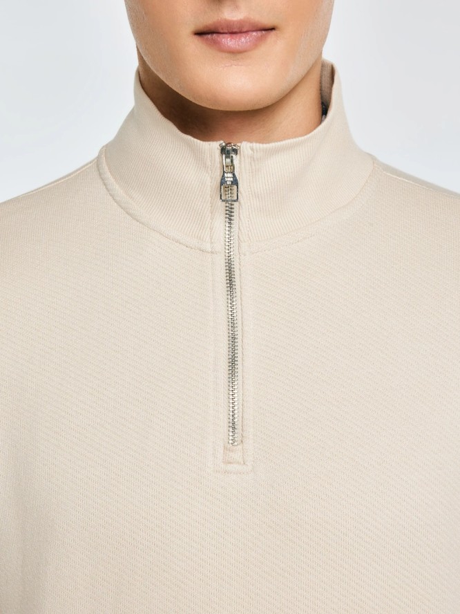 bluza męska ze stójką kremowa salih 103