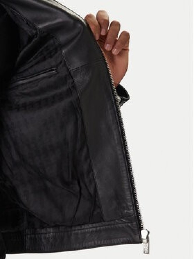 KARL LAGERFELD Kurtka skórzana 555022 561421 Czarny Slim Fit