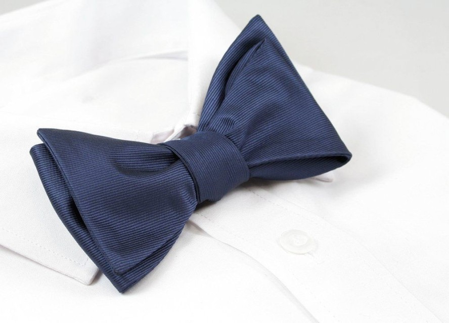 Mucha do Samodzielnego Zawiązania, Granatowa, Jednokolorowa, Elegancka -ALTIES