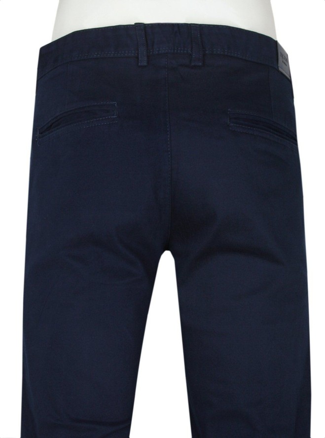 Męskie Spodnie Chinos marki Rigon – Bawełna z Elastanem – Slim Fit - Granatowe
