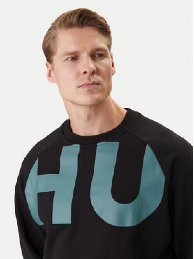 HUGO Bluza Nalfcrew 50552496 Czarny Loose Fit