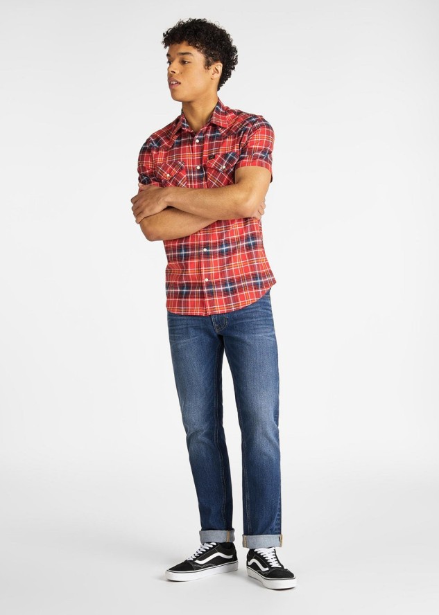 KOSZULA MĘSKA LEE SS WESTERN POPPY RED L640DKNH 112115270