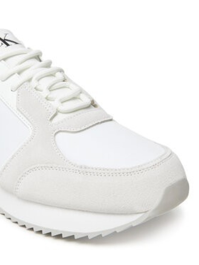 Calvin Klein Jeans Sneakersy Retro Runner Sock Lace Up Ny-Su YM0YM01326 Biały