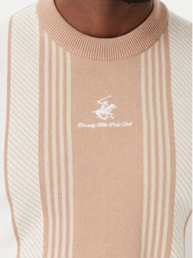 Beverly Hills Polo Club T-Shirt M7611-HR Beżowy ciemny Regular Fit