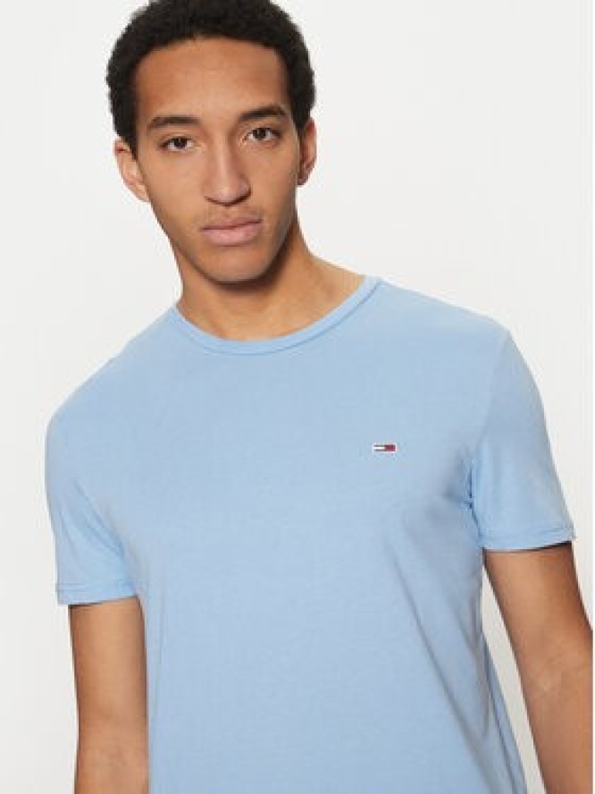 Tommy Jeans T-Shirt Jaspe DM0DM20363 Błękitny Slim Fit