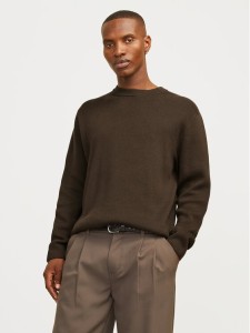 Jack & Jones Sweter Milano 12259666 Beżowy Relaxed Fit