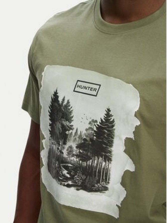 Hunter T-Shirt Duart Graphic HARM0033251 Khaki Regular Fit