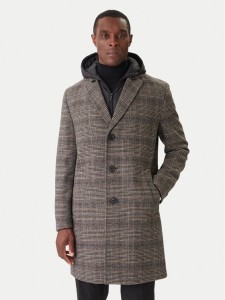 KARL LAGERFELD Płaszcz wełniany 455733 554755 Szary Regular Fit