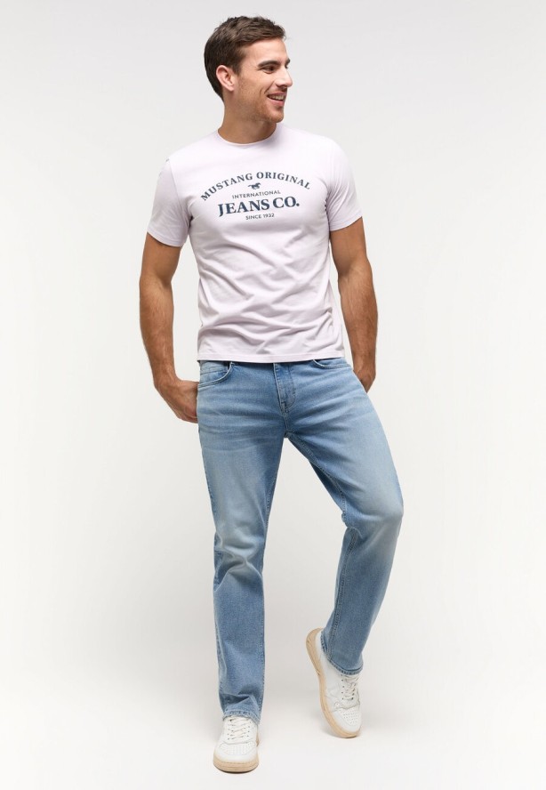 MUSTANG AUSTIN MĘSKI T-SHIRT KOSZULKA NADRUK ORCHID HUSH 1014942 8056