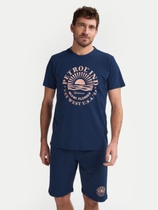 Petrol Industries T-Shirt M-1050-TSR127 Granatowy Regular Fit