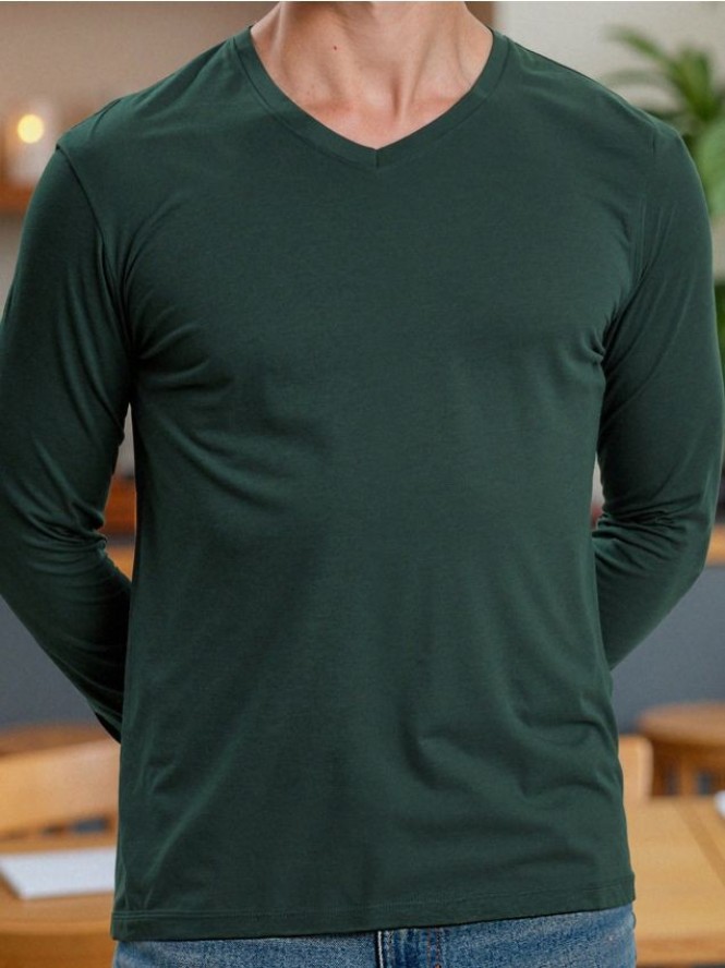 Bawełniana koszulka basic - zielony