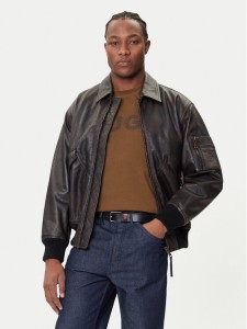 HUGO Kurtka skórzana Laviat 50541865 Brązowy Regular Fit