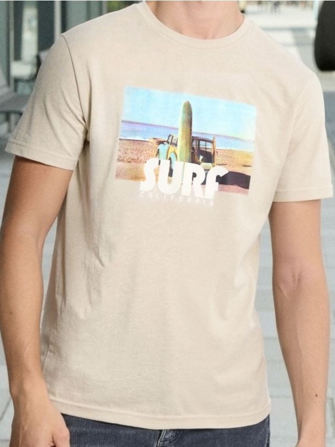 Koszulka z nadrukiem - beżowy