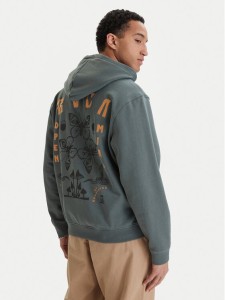 RVCA Bluza Butterfly Poster EVYSF00136 Zielony Boxy Fit