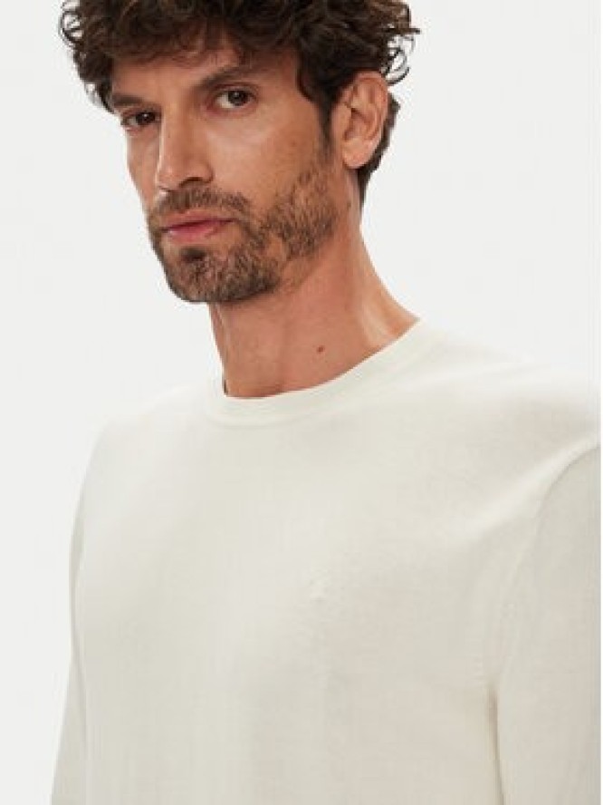 Calvin Klein Sweter LV040BM343 Écru Regular Fit