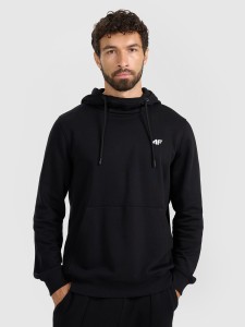 4F Bluza dresowa nierozpinana z kapturem męska - czarna XXL