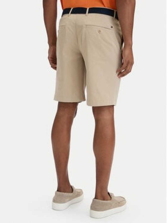 Tommy Hilfiger Komplet szorty i pasek Denton MW0MW42349 Beżowy jasny Slim Fit