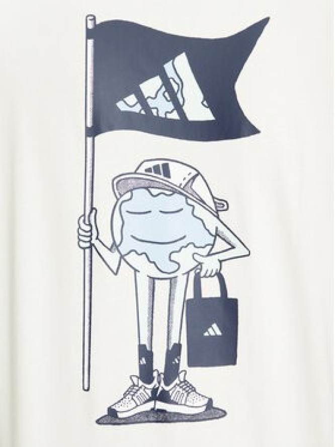 adidas T-Shirt Earth Day Graphic JI6756 Biały Regular Fit