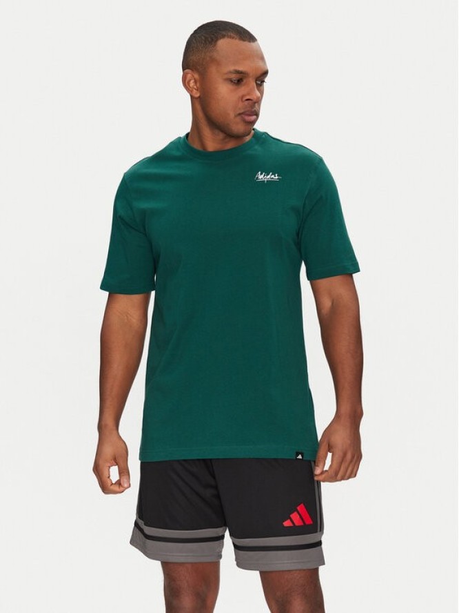 adidas T-Shirt Lounge Still Life Bowl Graphic JJ3961 Zielony Regular Fit