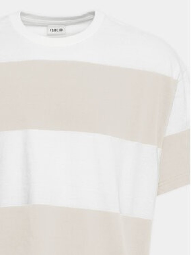 Solid T-Shirt Ijam 21108144 Beżowy Regular Fit