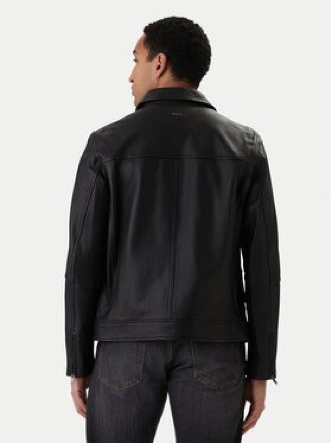 BOSS Kurtka skórzana Jogear 50552141 Czarny Regular Fit