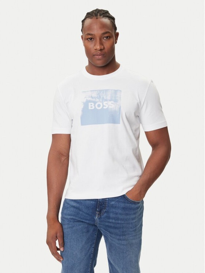 BOSS T-Shirt Te_Wheel 50546381 Biały Regular Fit