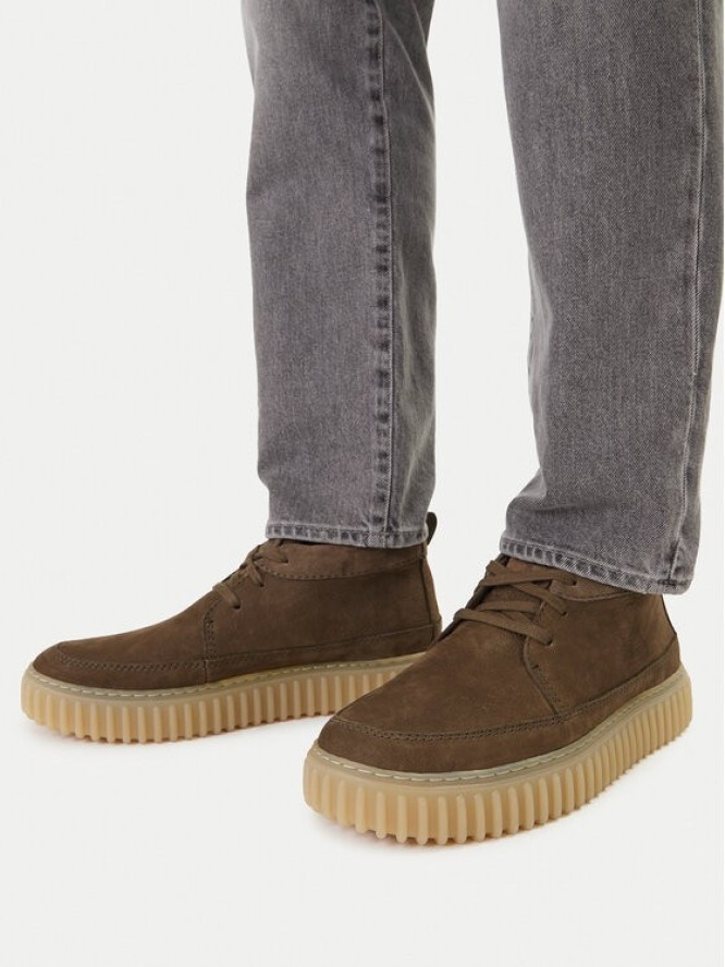 Clarks Trzewiki Torhill LaceHi 26183474 Khaki