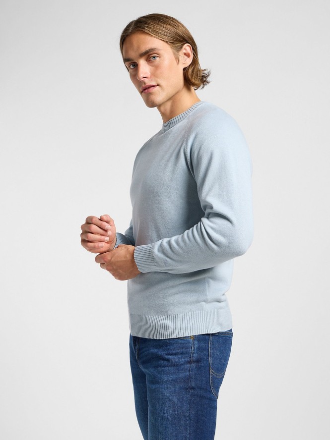 LEE MĘSKI SWETER LEE CLEAN RAGLAN SWEATER CONCRETE GRAY 112363891