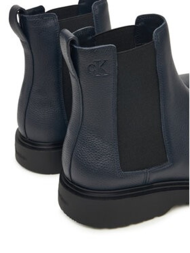Calvin Klein Sztyblety Combat Ess Chelsea Boot Lth YM0YM01374 Granatowy