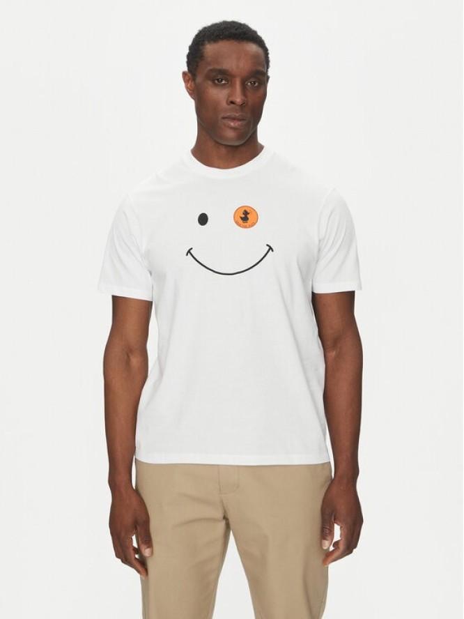 Save The Duck T-Shirt DT1197M BESY20 Biały Regular Fit