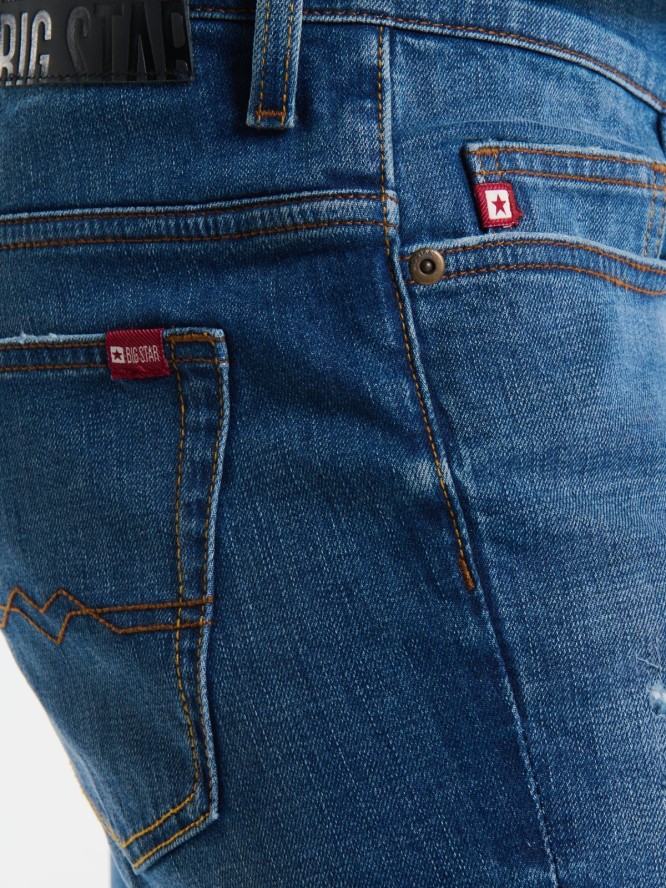 Jeansy męskie z przetarciami niebieskie Terry Carrot 419