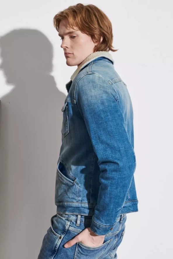 WRANGLER 124MJ SHERPA MĘSKA KURTKA JEANSOWA GREEN GRASS W4MS1027I 112320794