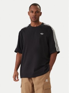 adidas T-Shirt adicolor 3-Stripes KD4095 Czarny Oversize