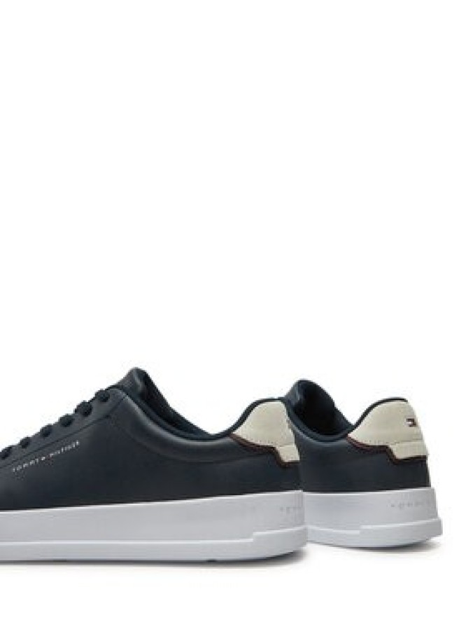 Tommy Hilfiger Sneakersy Th Court Lth Detail Ess FM0FM05367 Granatowy