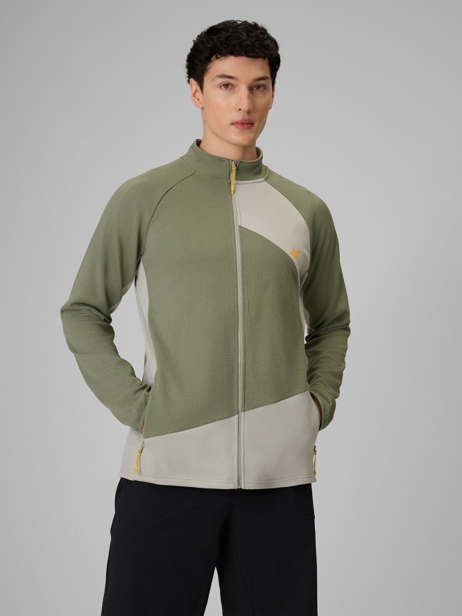 4F Bluza trekkingowa regular bez kaptura męska - khaki S