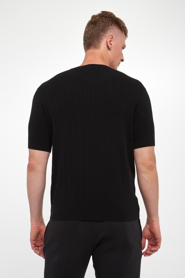 T-shirt męski dzianinowy z kaszmirem EMPORIO ARMANI