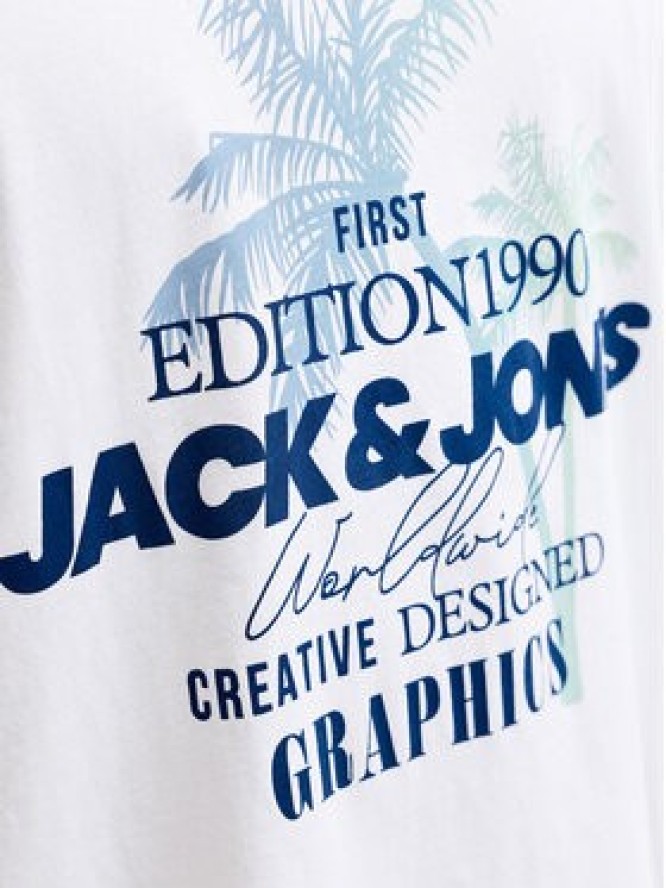 Jack & Jones T-Shirt Gradient Print 12288094 Biały Regular Fit