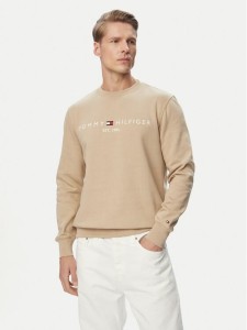 Tommy Hilfiger Bluza Logo MW0MW11596 Beżowy Regular Fit