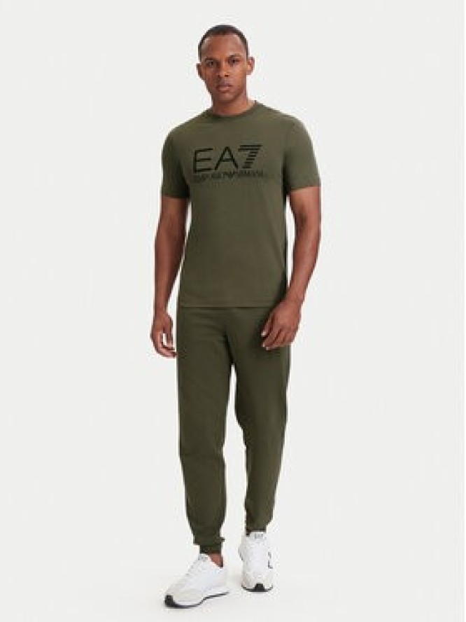 EA7 Emporio Armani T-Shirt 7M001412 AF22264 U7014 Zielony ciemny Regular Fit