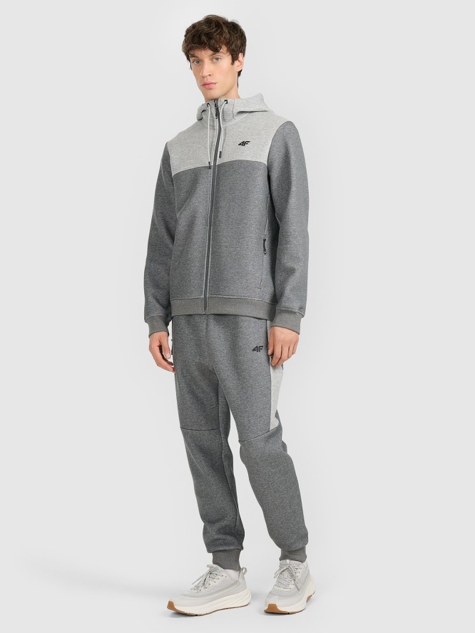 4F Bluza dresowa rozpinana z kapturem męska - szara M