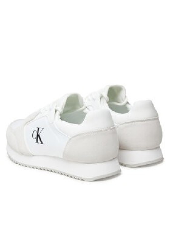 Calvin Klein Jeans Sneakersy Retro Runner Sock Lace Up Ny-Su YM0YM01326 Biały